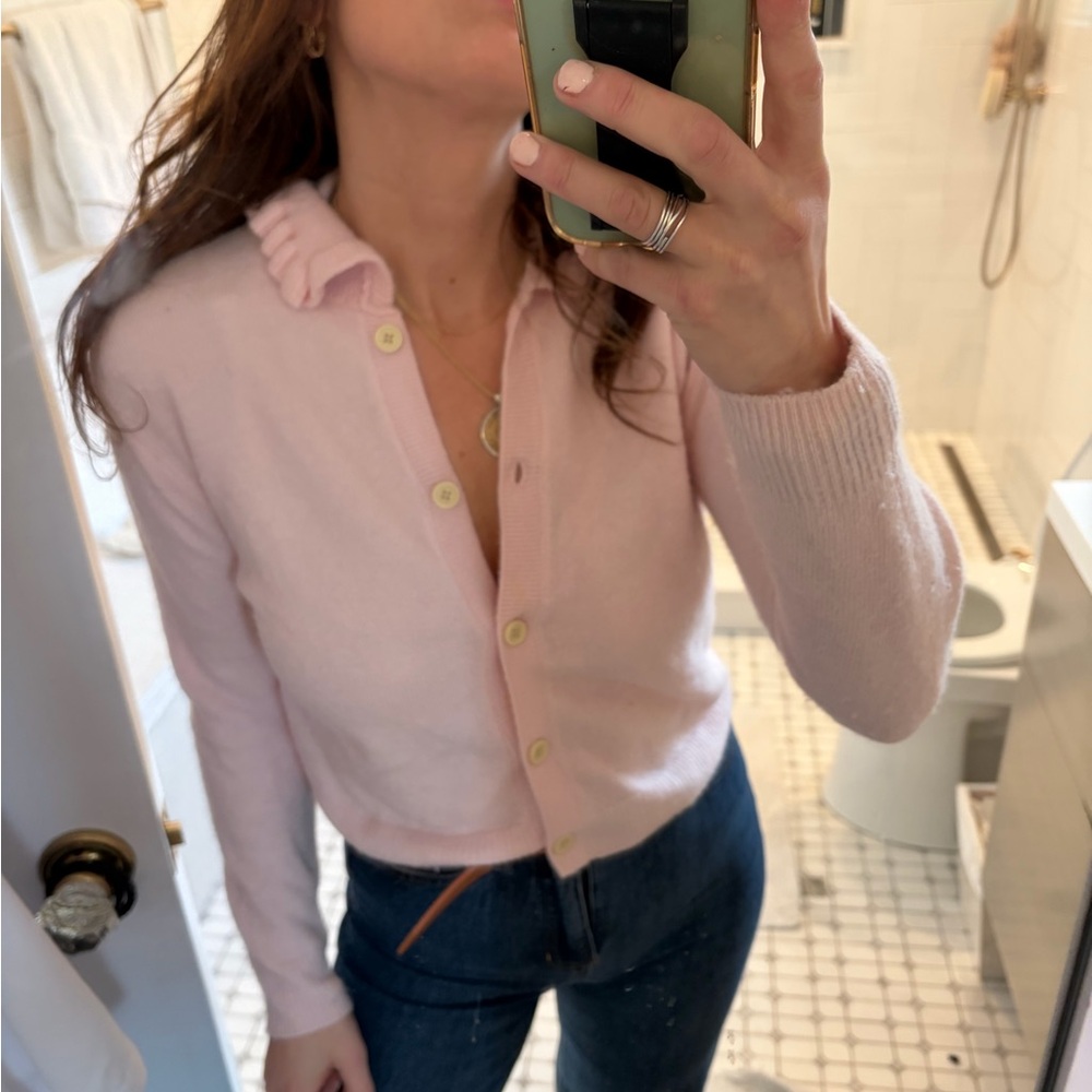 J.Crew Crewcuts Ruffle Cardigan Bundle Pink Ivory Soft Yarn $60 Each - Picture 3 of 12